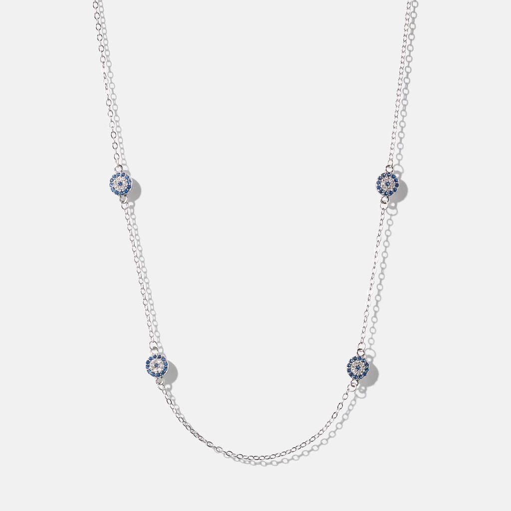 Halsband i äkta silver - fyra cirklar, 40+5cm