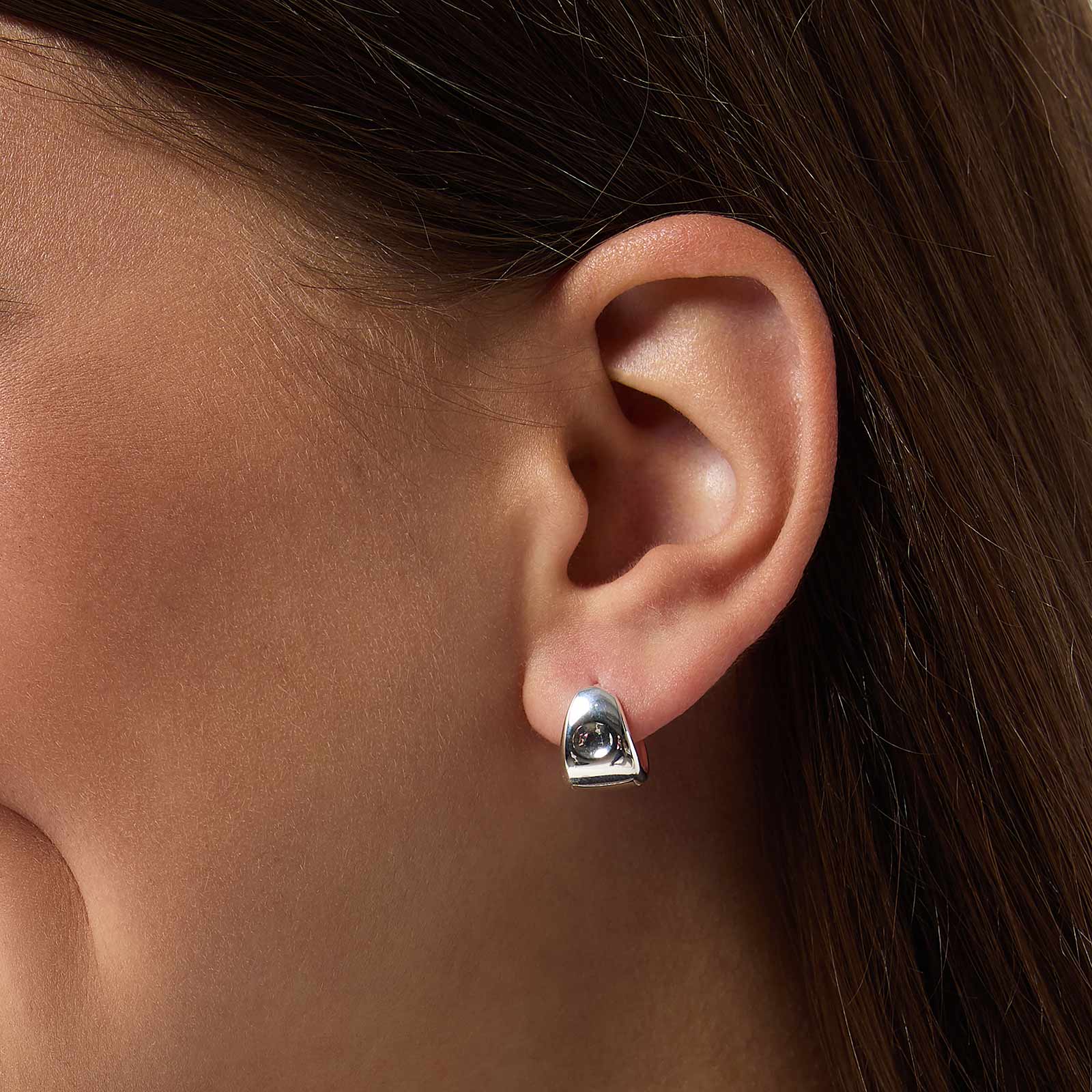 Örhängen i äkta silver - små buckliga hoops