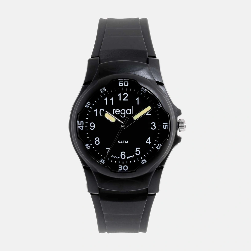 Regal Kids barnklocka - svart plast, 35 mm