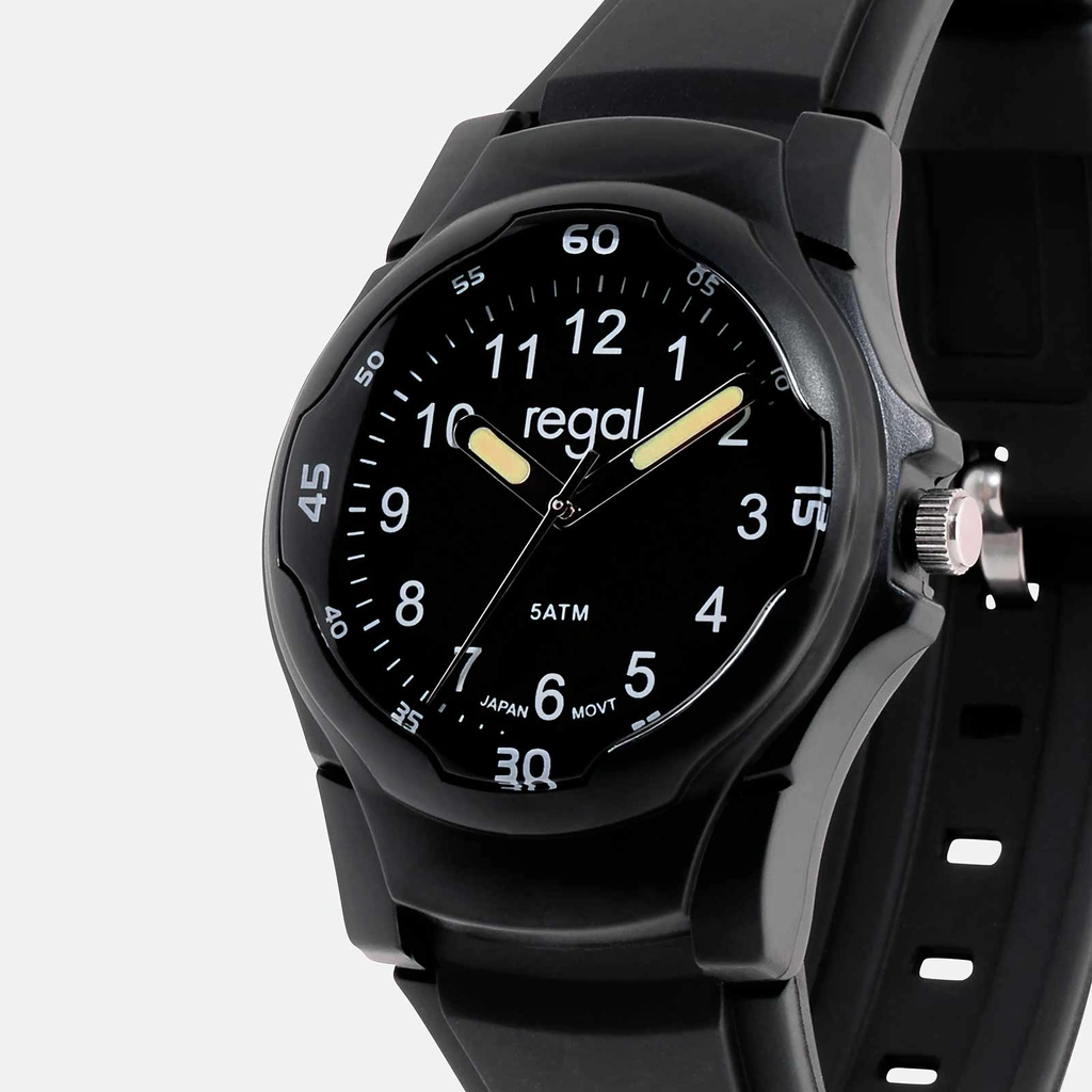 Regal Kids barnklocka - svart plast, 35 mm