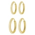 2-pack örhängen - guldfärgade hoops