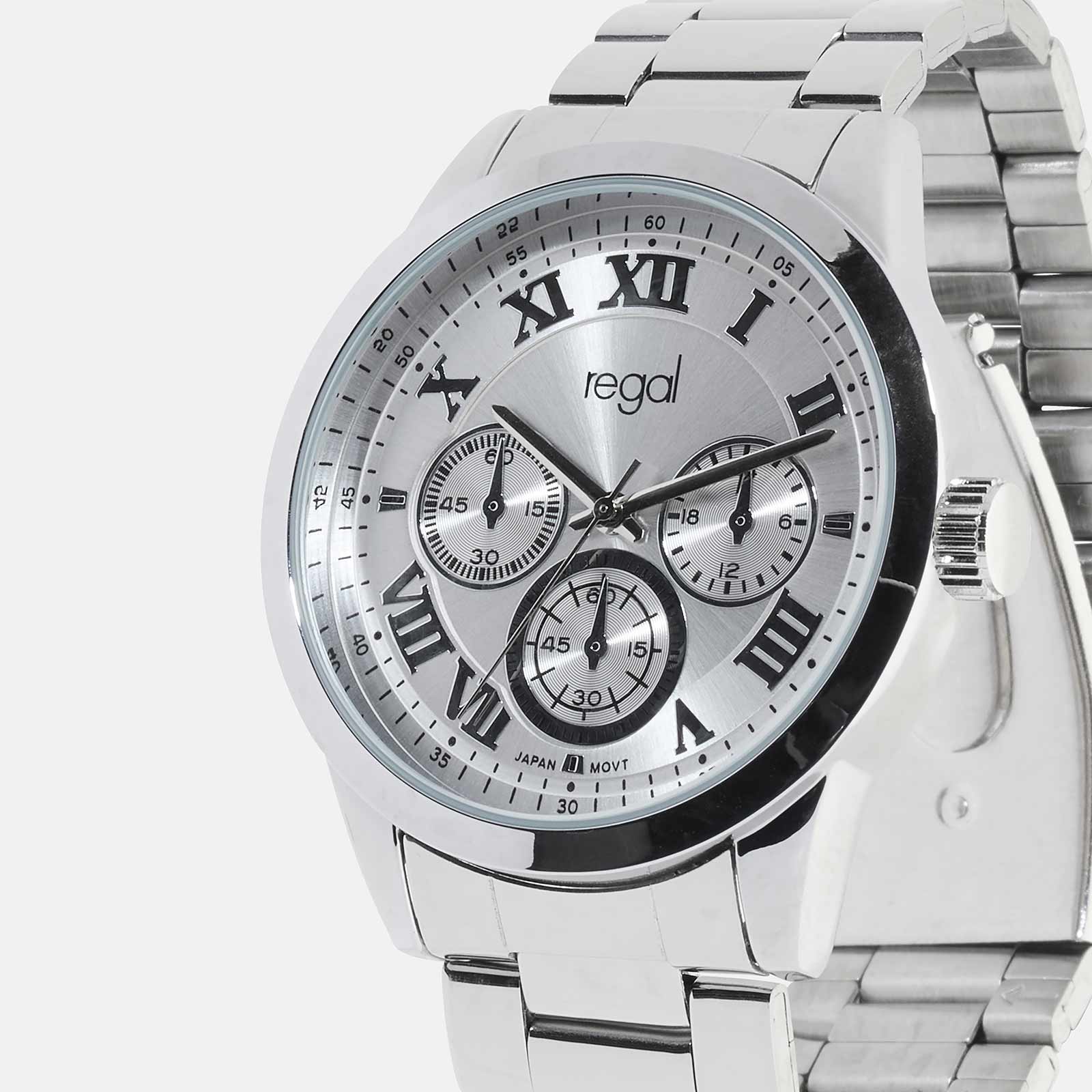 Regal klockset herr - metallband, silverton 41mm