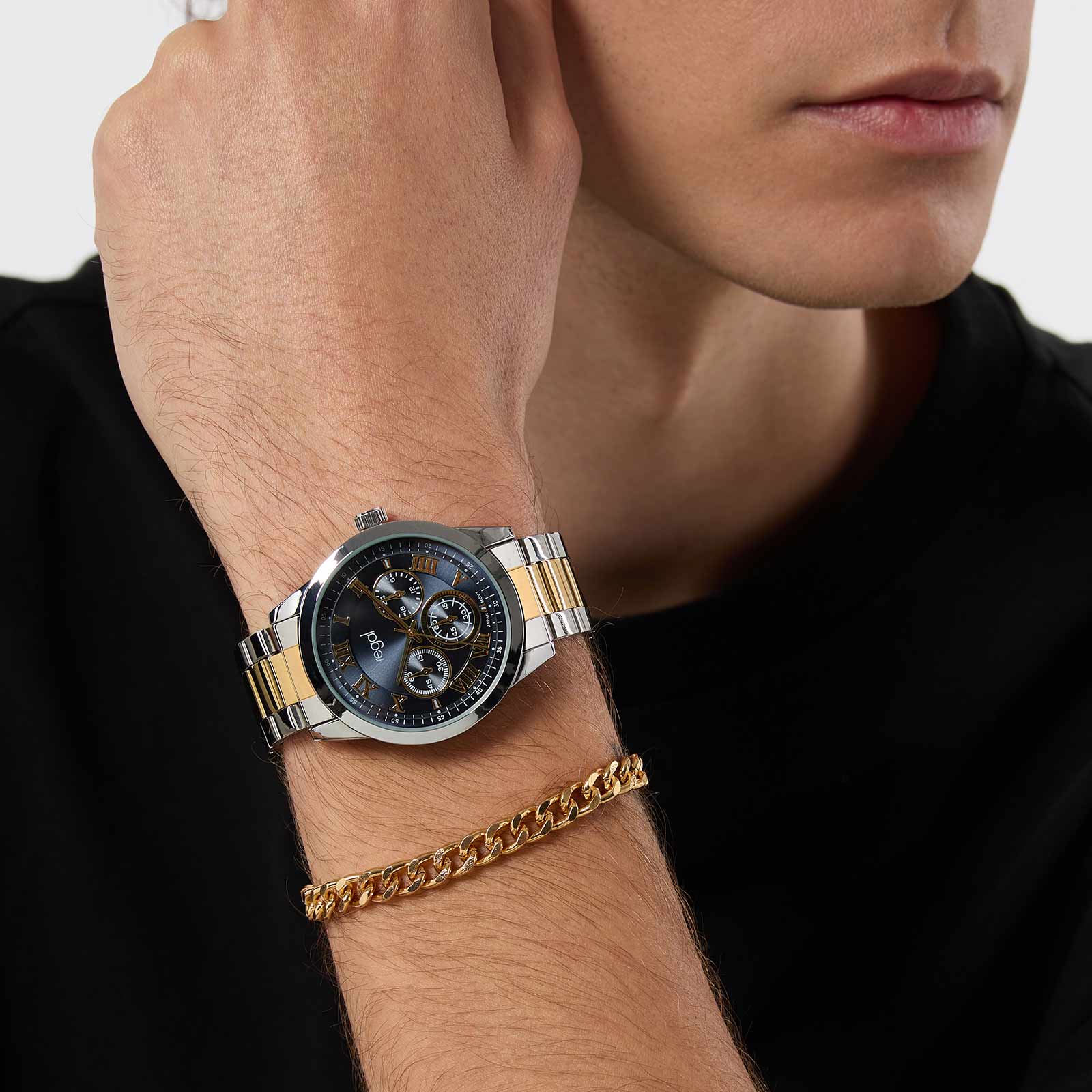 Regal klockset herr - metallband, bicolor, 41mm