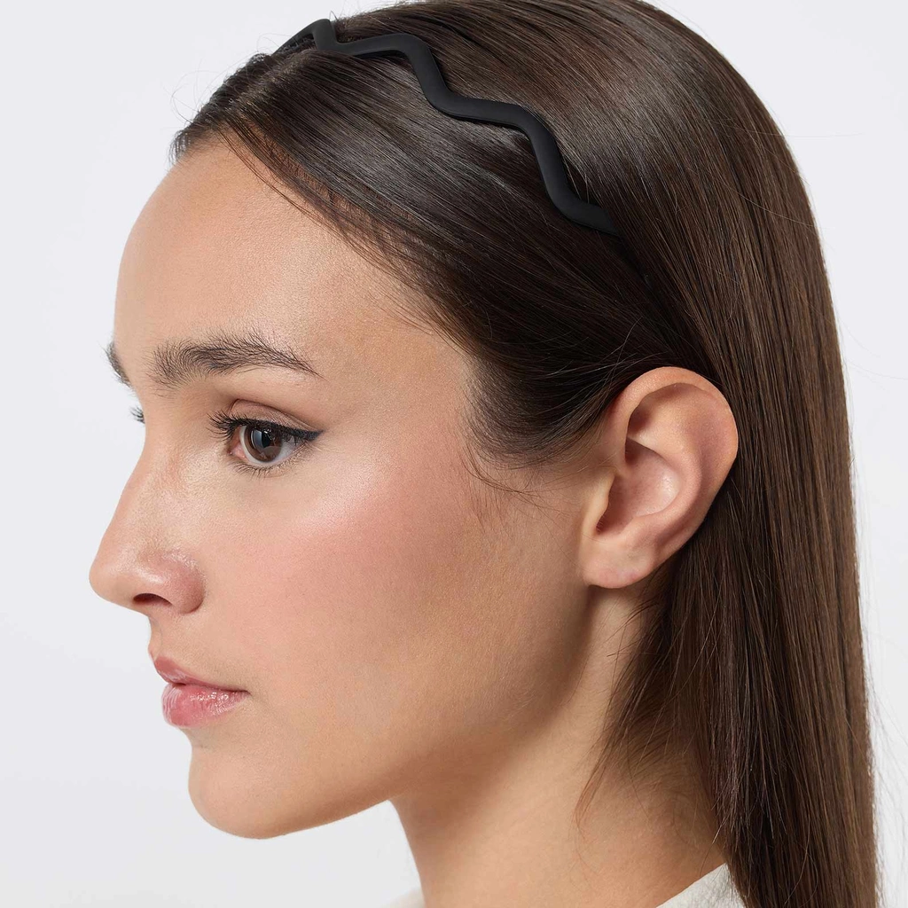 Svart diadem - matt vågig plast