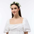 Hårkrans - vita blandade blommor