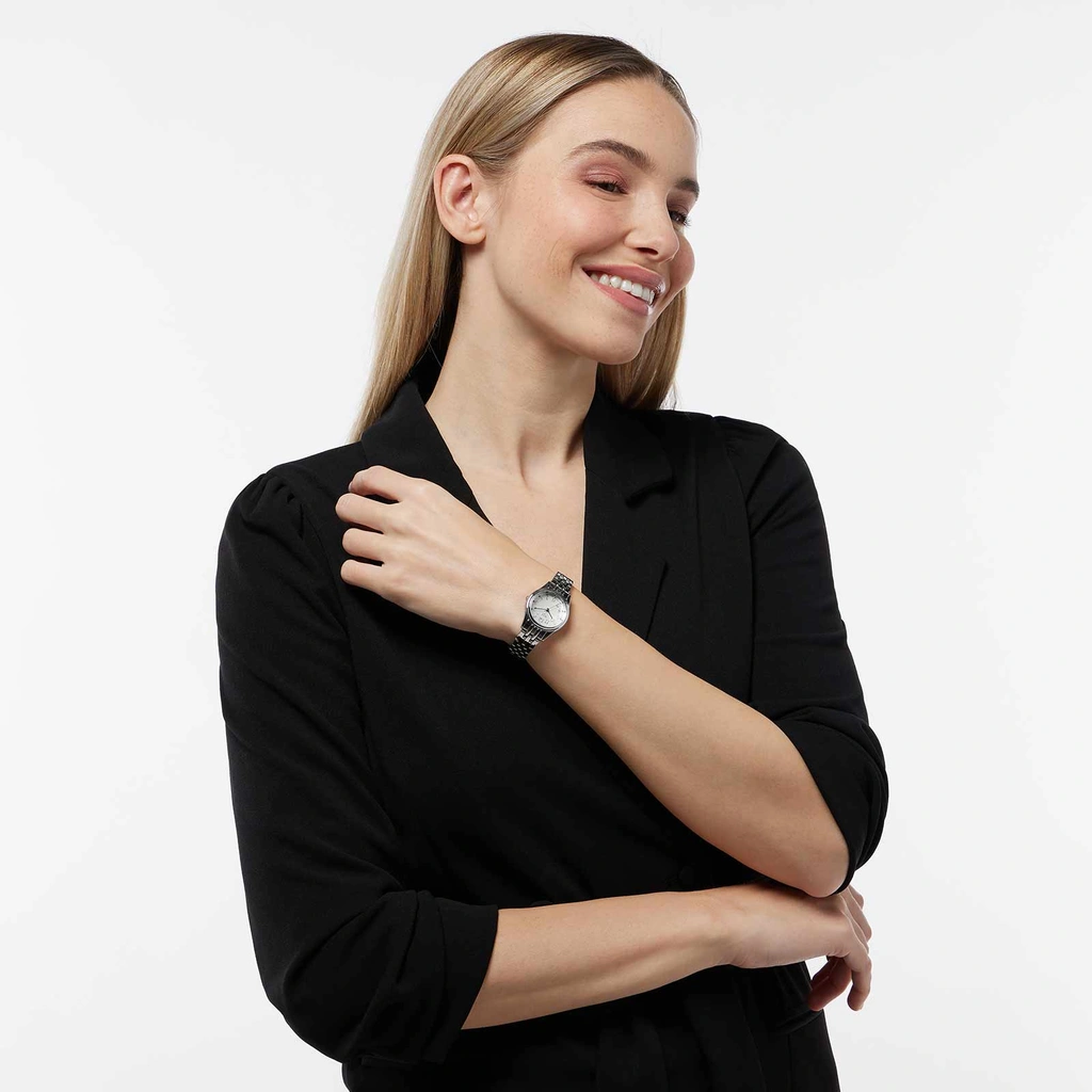 Regal damklocka - silver/vit, 28mm