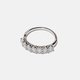 Ring i äkta silver - halvallians, 7 stenar, 15,5 mm