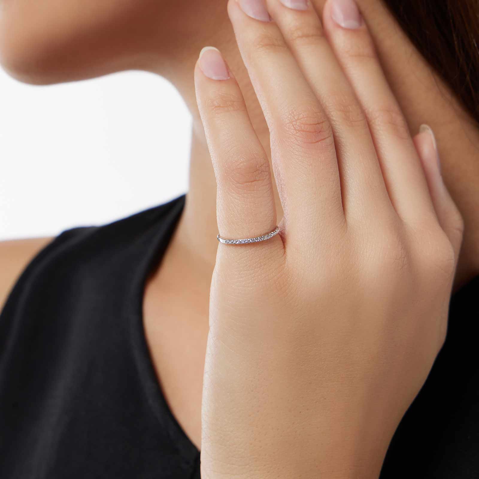 Ring i äkta silver - half and half, 1,2mm bred