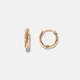 Guldfärgade örhängen - räfflade hoops, 10 mm