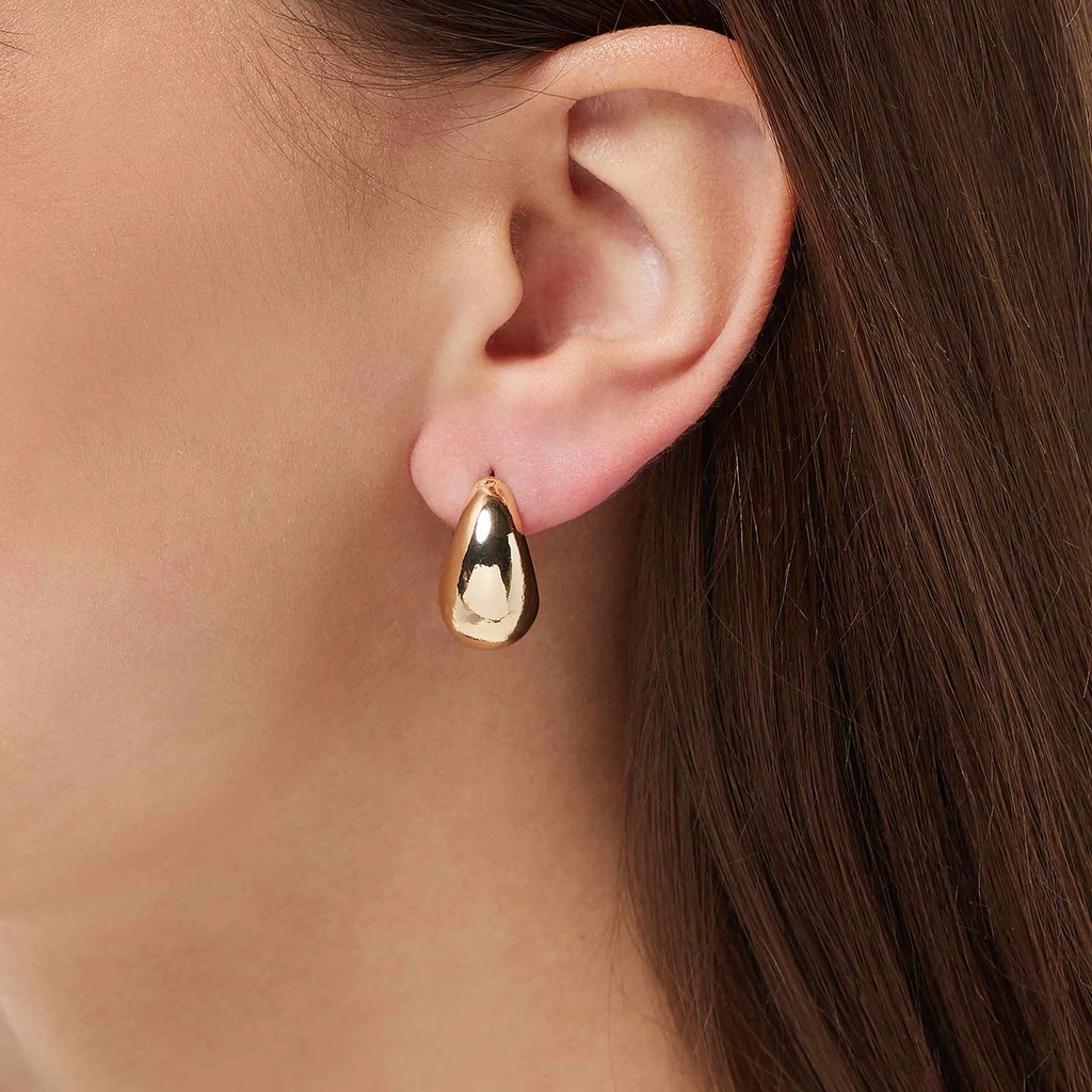 Guldfärgade örhängen - breda öppna hoops