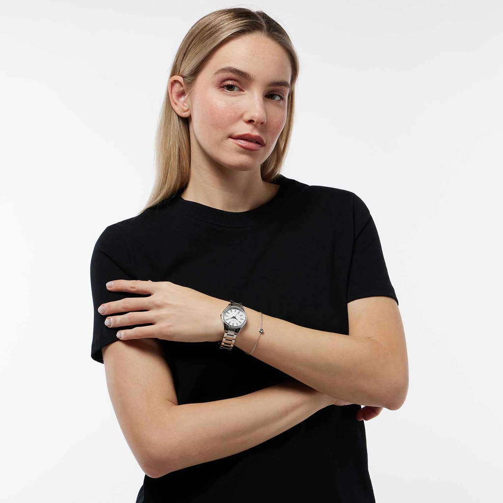 Regal klockset dam - metallband, silver/vit, 34mm