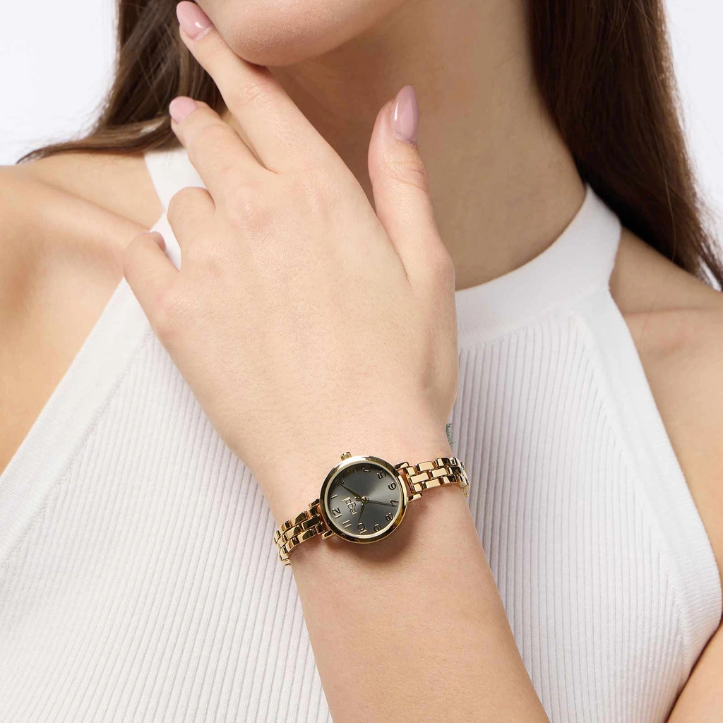 Regal damklocka - metallband, silver/grå, 26 mm