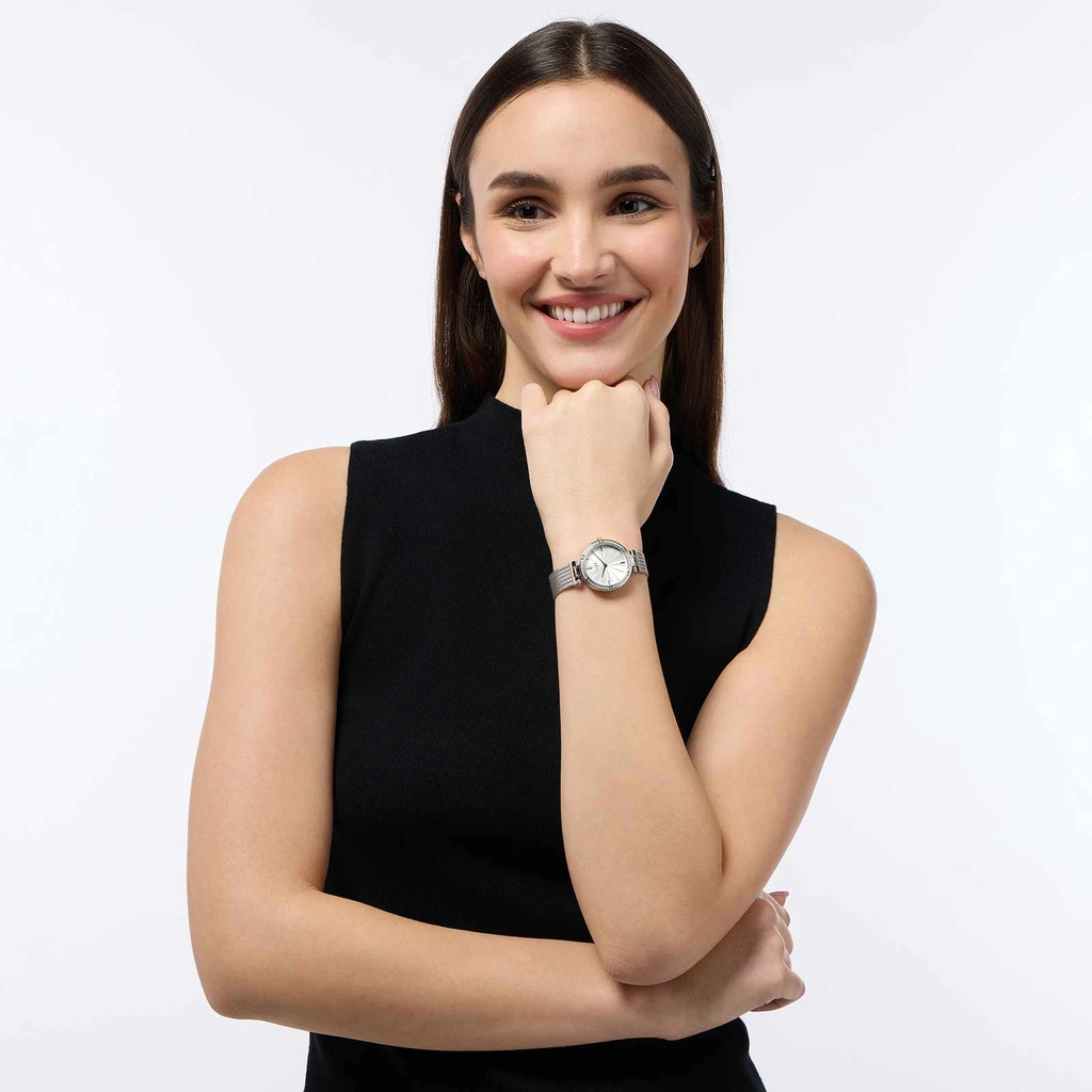 Regal damklocka - metallband silver, 32 mm