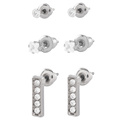 3-pack örhängen - silverfärgade studs