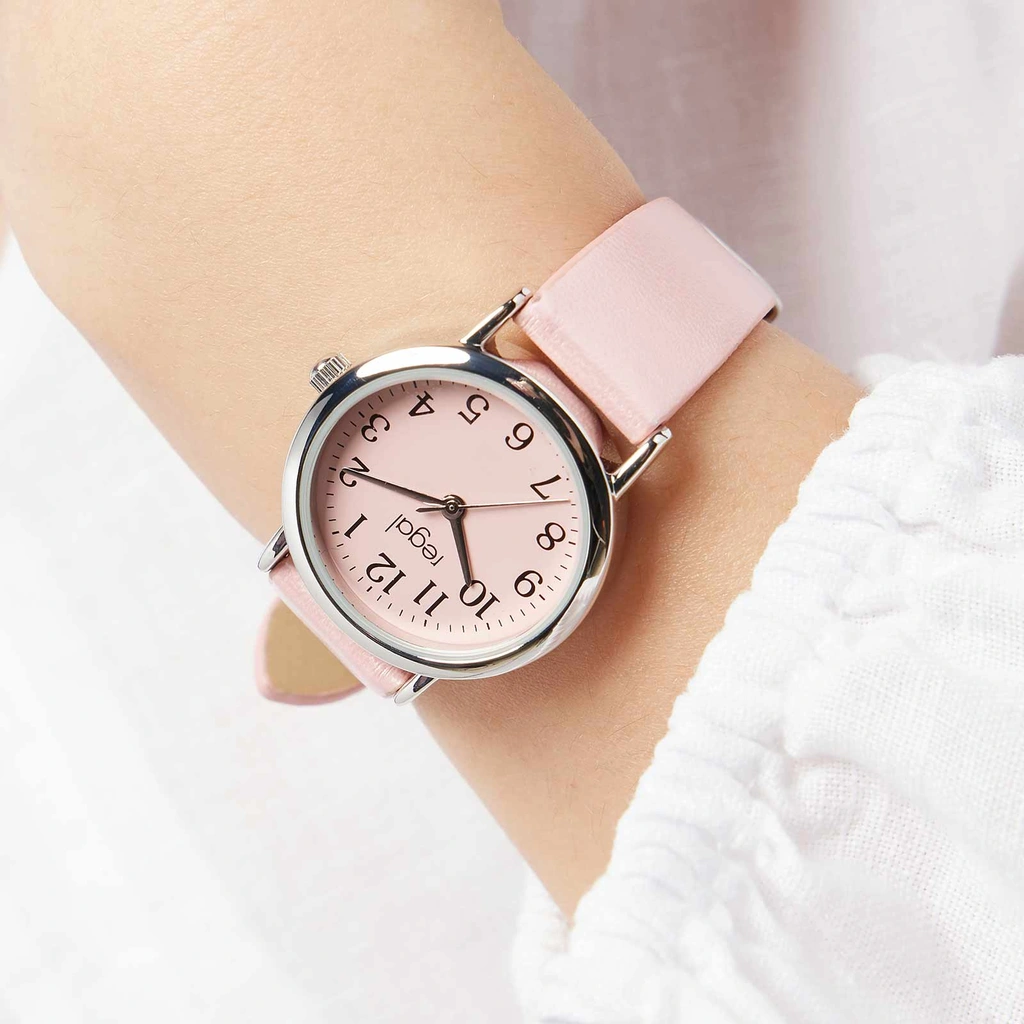 Regal barnklocka - silver/ljusrosa, 28mm