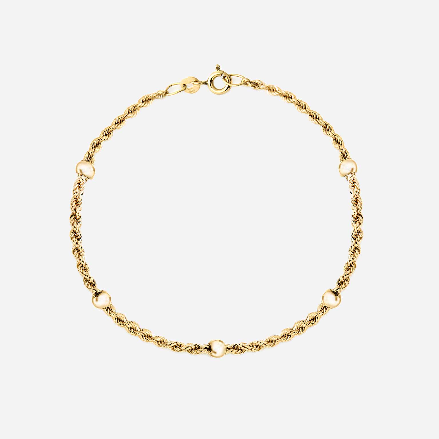 Armband dam 9k guld - Replänk, kulor 18 cm