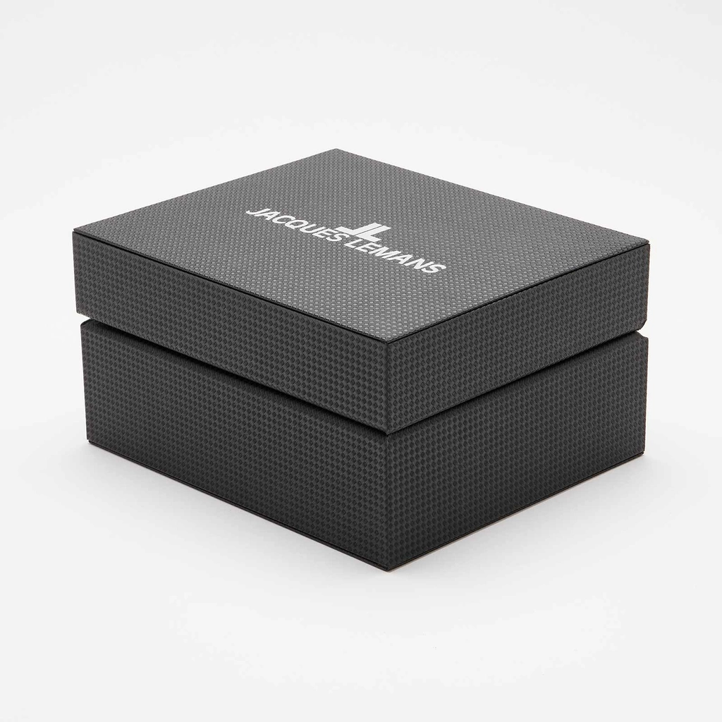 Jacques Lemans Liverpool - klockset herr, stål/svart, 41 mm