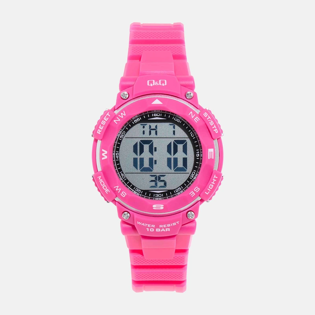 Q&Q digital barnklocka - rosa plast, 38 mm