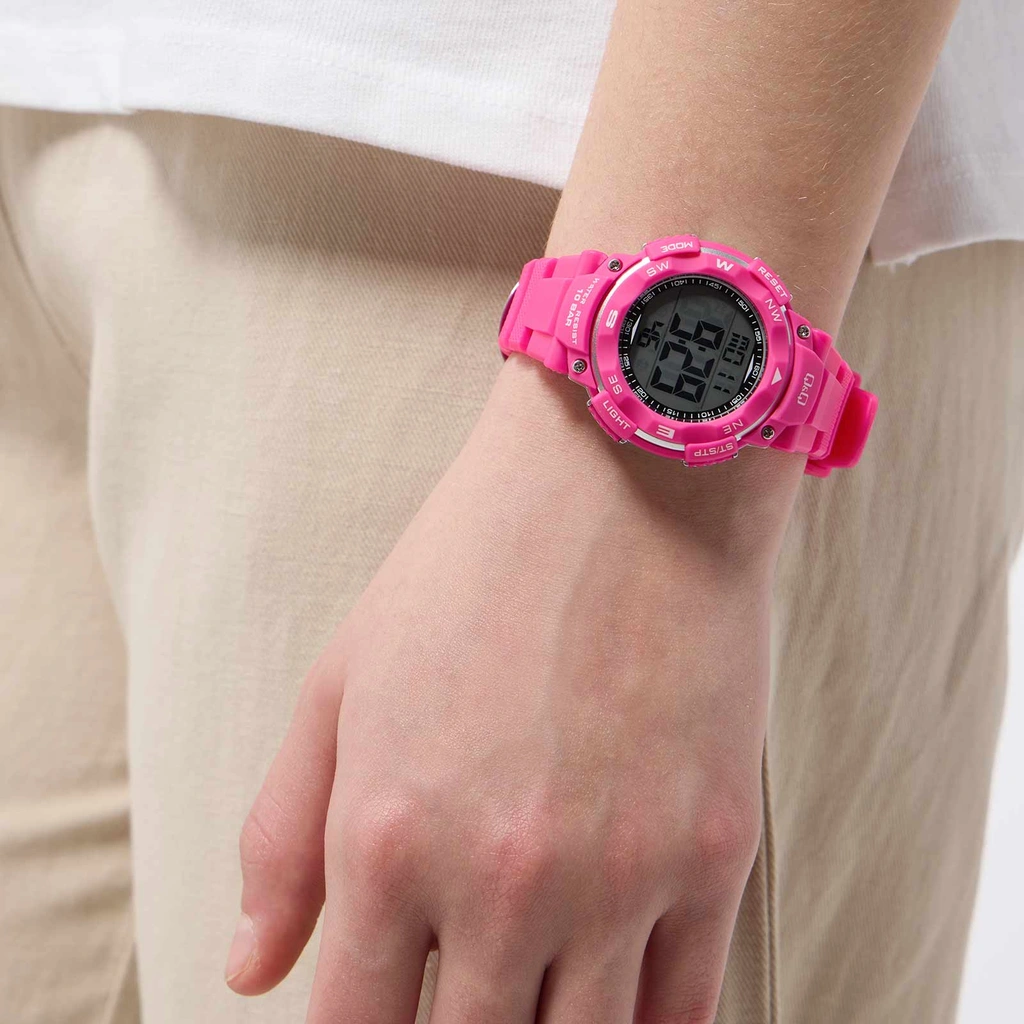 Q&Q digital barnklocka - rosa plast, 38 mm
