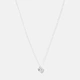 Silverhalsband för barn - vit sten hjärta, 36+2cm