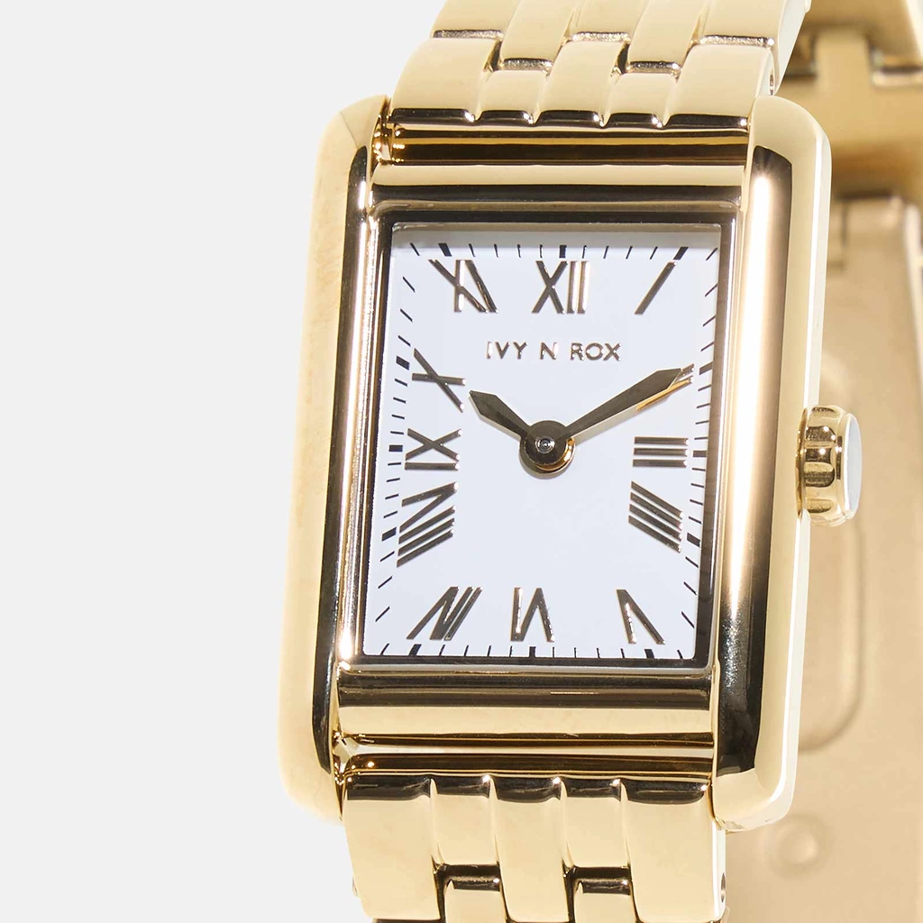 Ivy N Rox Euphoria - rektangulär, guld/vit