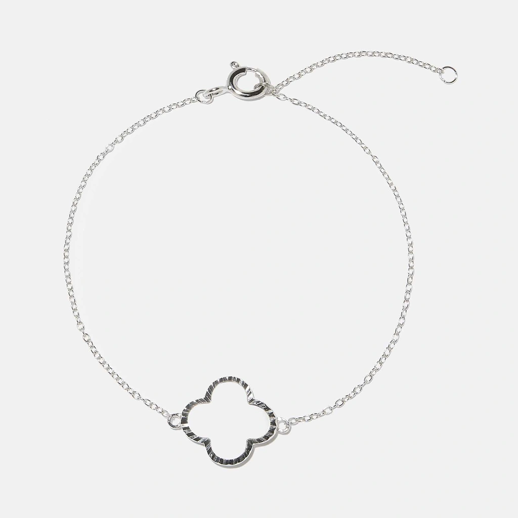 Armband dam, äkta silver - fyrklöver, snäckskal