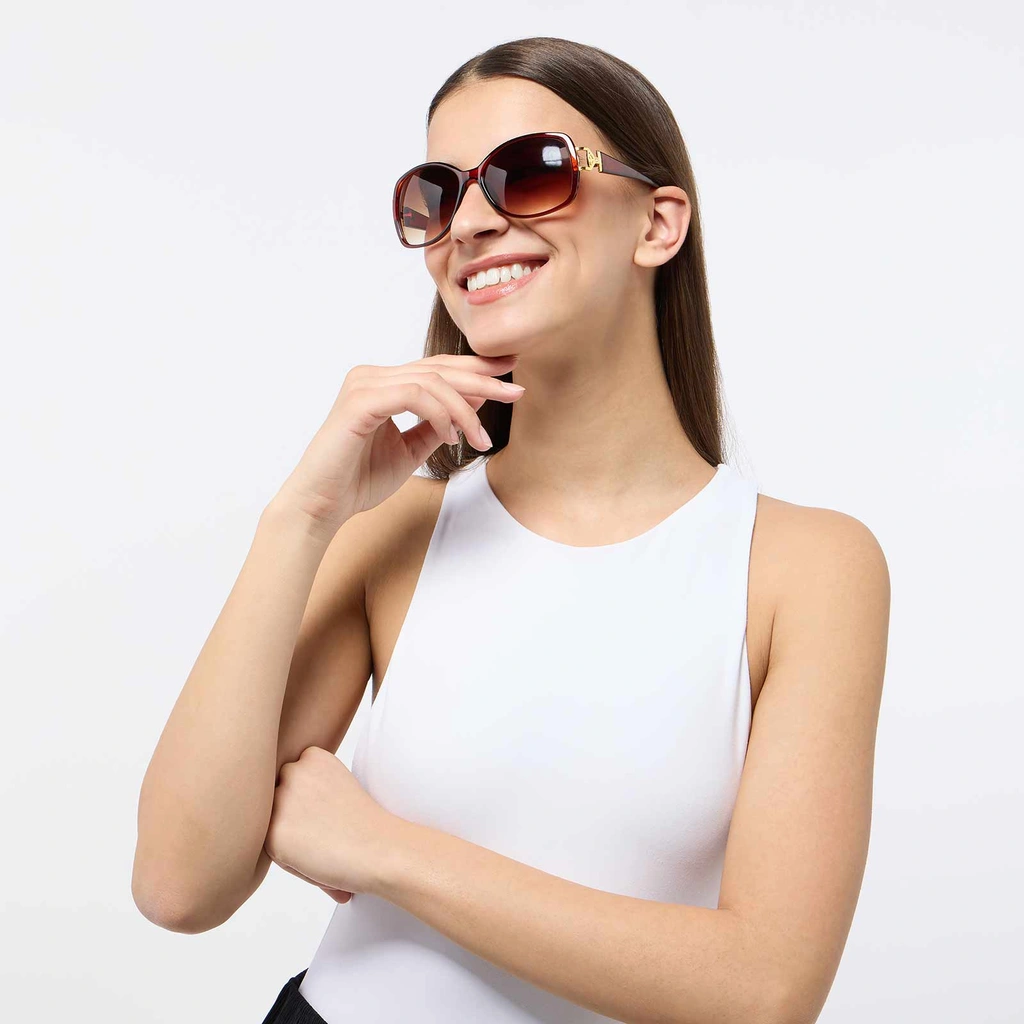 Solglasögon - rödbruna, rundade