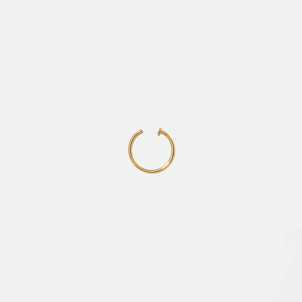 Guldfärgad näspiercing i titanlegering - ring