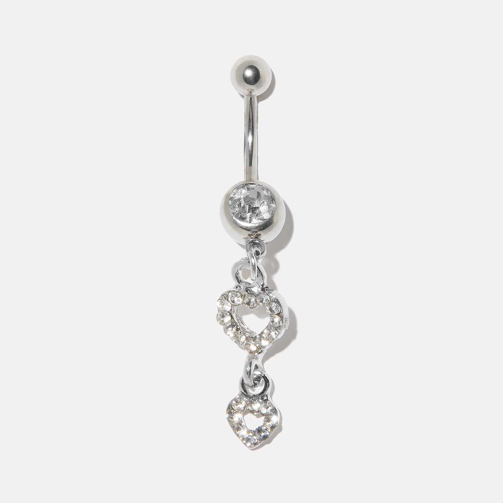 Navelpiercing barbell - hängande hjärtan