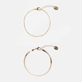 Guldfärgade armband dam - 2-pack ormkedja & pansar