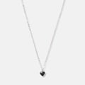 Silverfärgat halsband -  kedja med hjärta, 42+6 cm