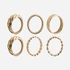Guldfärgade ringar - 6 pack, 17