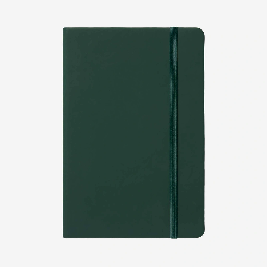 Mörkgrön anteckningsblock i konstläder - A5