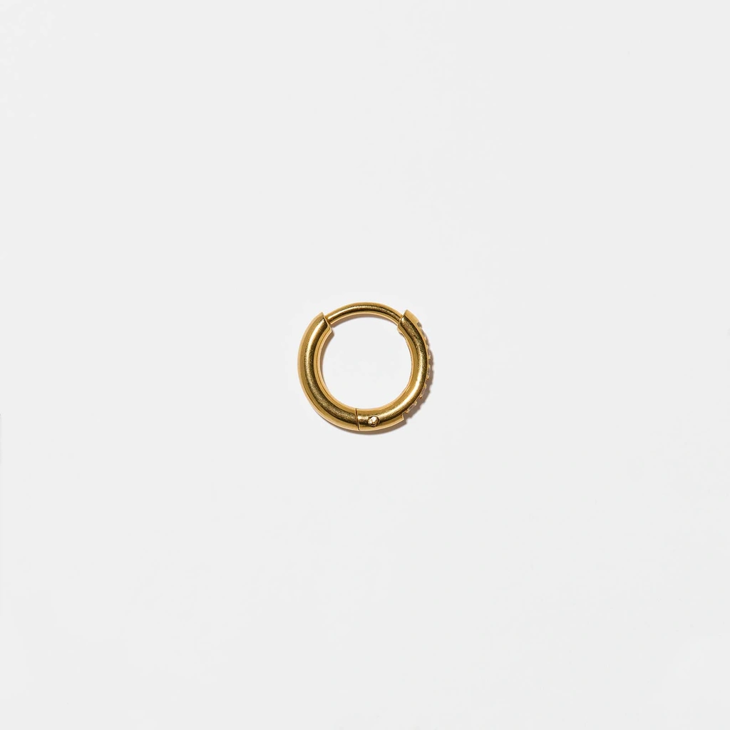 Guldfärgad Ear Piercing - Hoop med stenar, 6mm