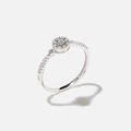 18k guldring, diamanter - vitguld, halo, 18