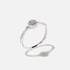 18k guldring, diamanter - vitguld, halo, 17