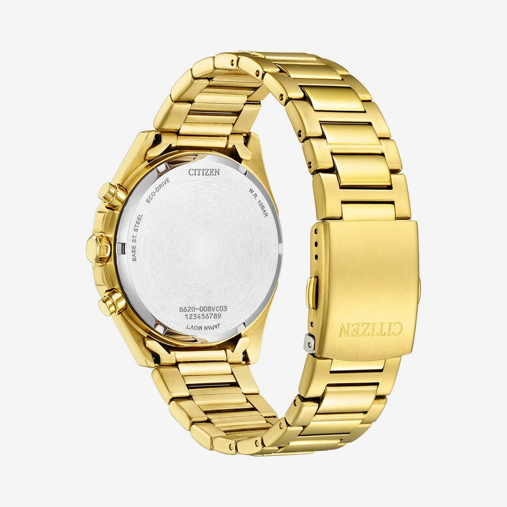 Citizen Eco-Drive Chrono, guld/vit - CA4592-85A