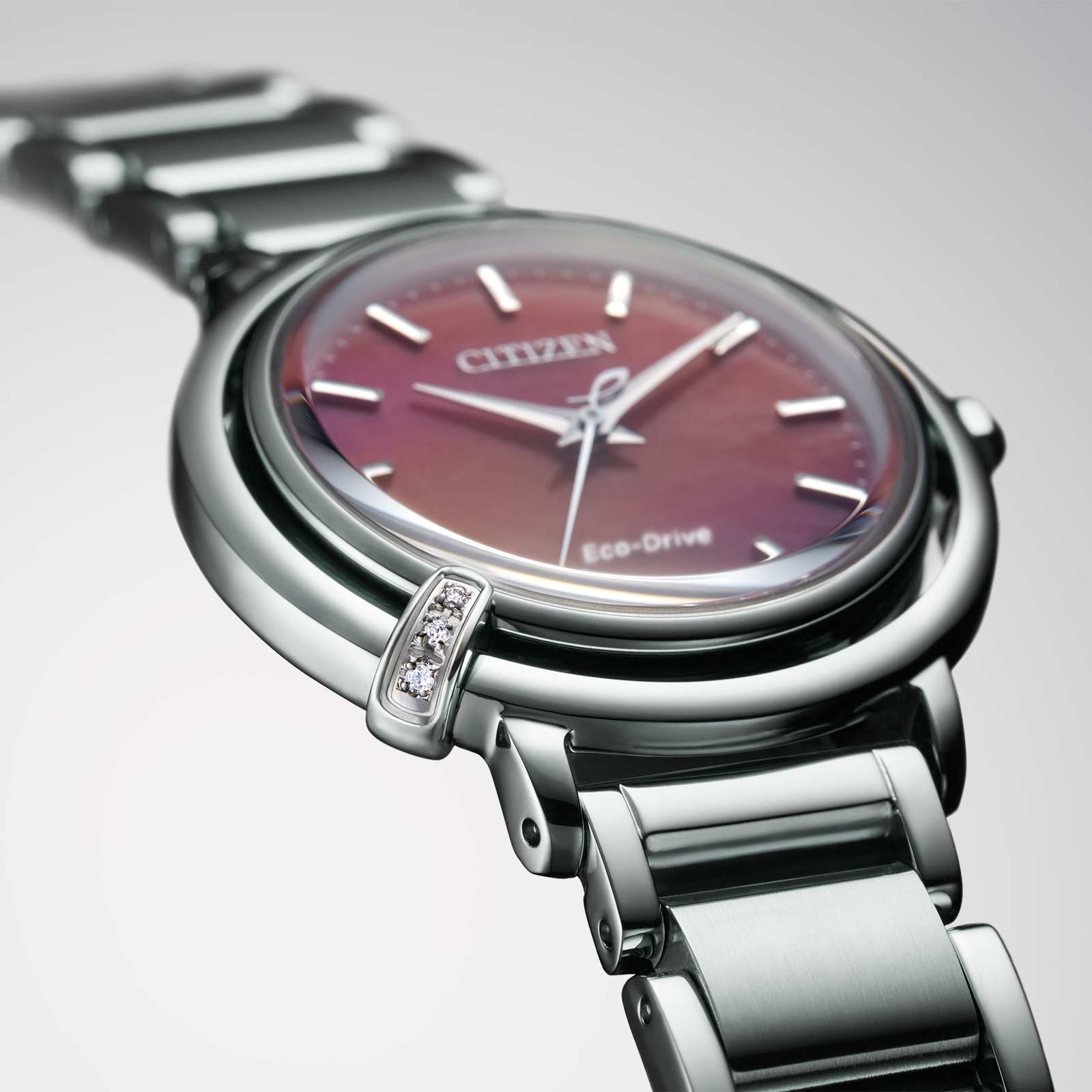 Citizen L Arcly Eco-Drive damklocka stål/röd - EM1090-78X