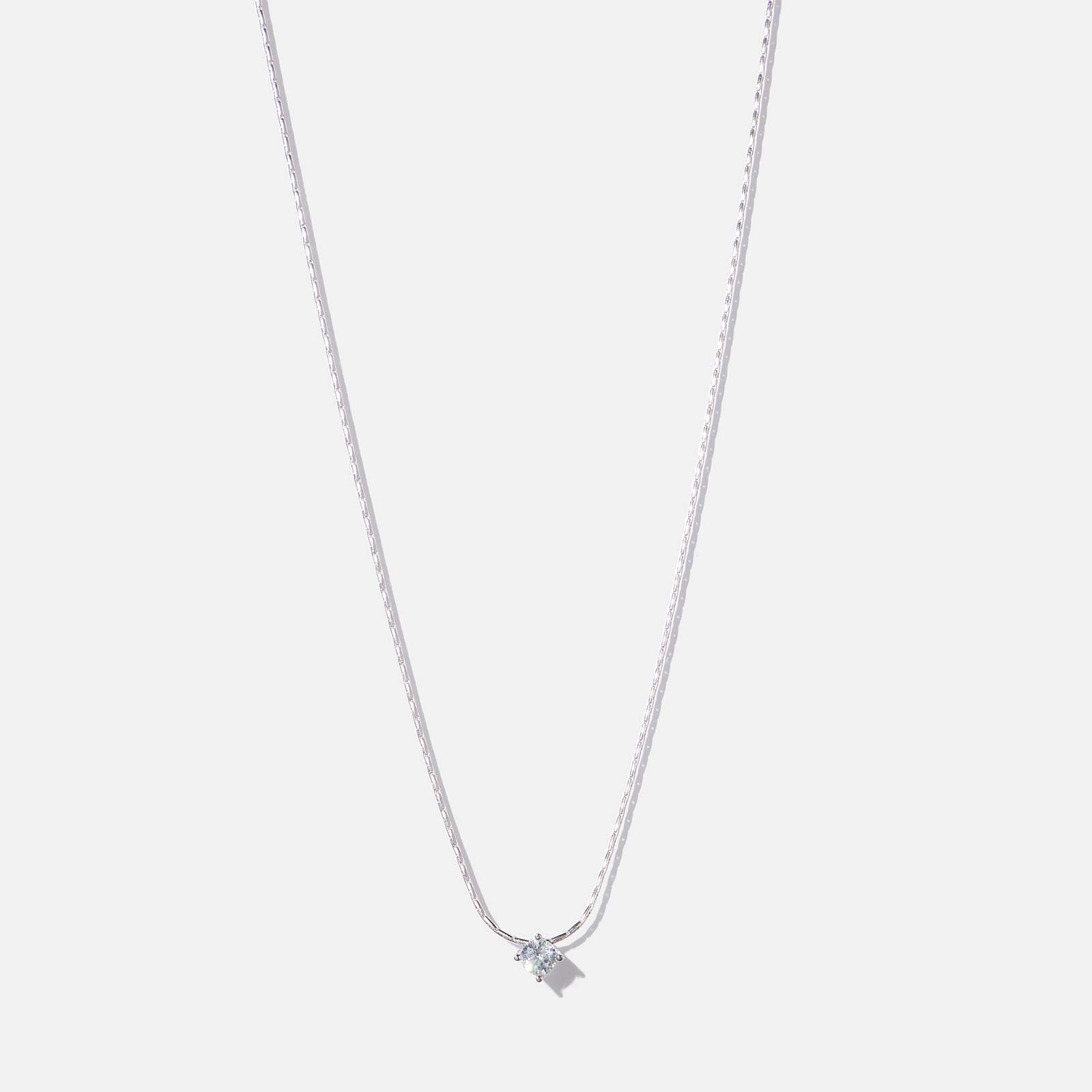 Halsband i äkta silver - hänge CZ, 4mm