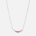 Halsband äkta silver - hänge rosa stenar