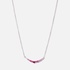 Halsband äkta silver - hänge rosa stenar