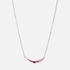 Halsband äkta silver - hänge rosa stenar