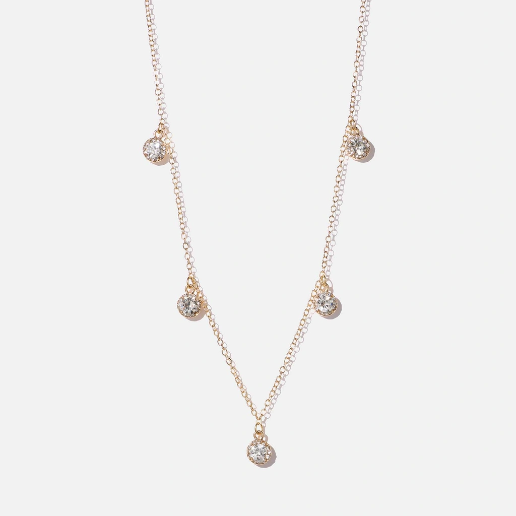 Guldfärgat halsband - fem rundlar