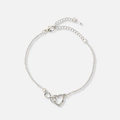 Silverfärgat armband dam - hjärta & infinity