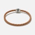 Armband herr - brunt läder, stålspänne, 19cm