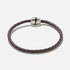 Armband herr - mörkbrunt läder, stålspänne, 20cm
