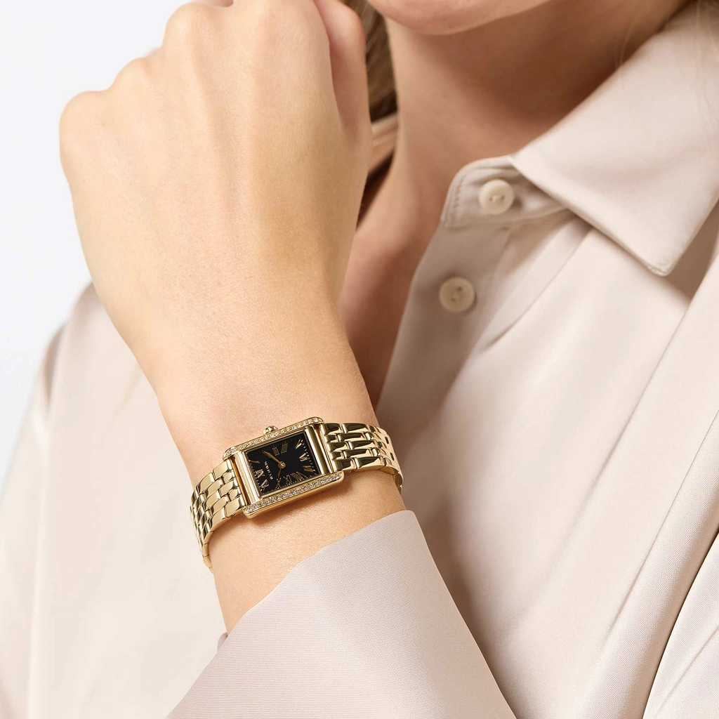 Ivy n Rox Bliss damklocka - fyrkantig, guld/svart