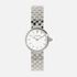 Moretime damklocka - metallband, silver/vit, 23mm