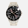 Regal herrklocka - metall, silver/svart, 44mm