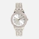 Regal damklocka - metallband, silver/vit, 33mm